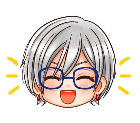 FX銀髪メガネ男子 にっこり