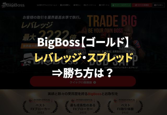 BigBoss【ゴールド】のレバレッジ・スプレッド・勝ち方は？