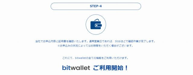 bitwallet 口座開設 登録完了
