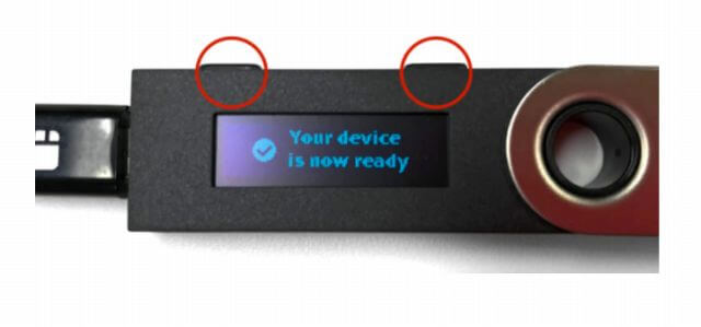 Ledger Nano の初期設定 Your device is now ready（準備ができました）と表示